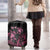 Personalised Polynesia Breast Cancer Awareness Luggage Cover No One Fights Alone Turtle Ribbon - Black Version