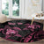 Personalised Polynesia Breast Cancer Awareness Round Carpet No One Fights Alone Turtle Ribbon - Black Version