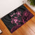 Personalised Polynesia Breast Cancer Awareness Rubber Doormat No One Fights Alone Turtle Ribbon - Black Version