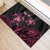 Personalised Polynesia Breast Cancer Awareness Rubber Doormat No One Fights Alone Turtle Ribbon - Black Version