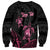 Personalised Polynesia Breast Cancer Awareness Sweatshirt No One Fights Alone Turtle Ribbon - Black Version