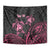 Personalised Polynesia Breast Cancer Awareness Tapestry No One Fights Alone Turtle Ribbon - Black Version