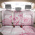 Personalised Polynesia Breast Cancer Awareness Back Car Seat Cover No One Fights Alone Turtle Ribbon - White Version