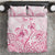 Personalised Polynesia Breast Cancer Awareness Bedding Set No One Fights Alone Turtle Ribbon - White Version