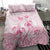 Personalised Polynesia Breast Cancer Awareness Bedding Set No One Fights Alone Turtle Ribbon - White Version