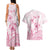 Personalised Polynesia Breast Cancer Awareness Couples Matching Tank Maxi Dress and Hawaiian Shirt No One Fights Alone Turtle Ribbon - White Version