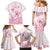 Personalised Polynesia Breast Cancer Awareness Family Matching Mermaid Dress and Hawaiian Shirt No One Fights Alone Turtle Ribbon - White Version