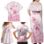 Personalised Polynesia Breast Cancer Awareness Family Matching Off Shoulder Maxi Dress and Hawaiian Shirt No One Fights Alone Turtle Ribbon - White Version