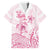 Personalised Polynesia Breast Cancer Awareness Family Matching Off Shoulder Maxi Dress and Hawaiian Shirt No One Fights Alone Turtle Ribbon - White Version