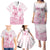 Personalised Polynesia Breast Cancer Awareness Family Matching Puletasi and Hawaiian Shirt No One Fights Alone Turtle Ribbon - White Version