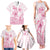 Personalised Polynesia Breast Cancer Awareness Family Matching Tank Maxi Dress and Hawaiian Shirt No One Fights Alone Turtle Ribbon - White Version