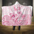 Personalised Polynesia Breast Cancer Awareness Hooded Blanket No One Fights Alone Turtle Ribbon - White Version