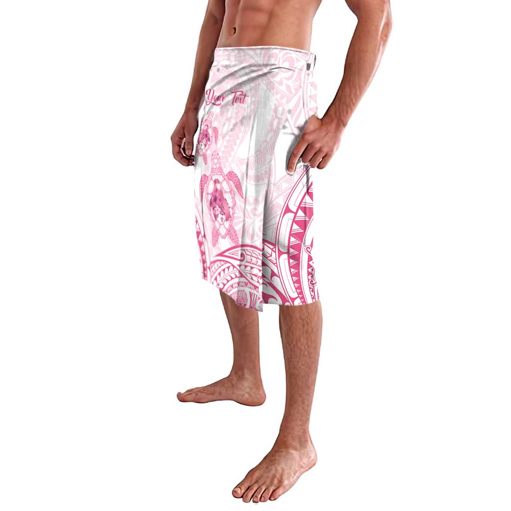 Personalised Polynesia Breast Cancer Awareness Lavalava No One Fights Alone Turtle Ribbon - White Version LT14 - Polynesian Pride
