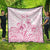 Personalised Polynesia Breast Cancer Awareness Quilt No One Fights Alone Turtle Ribbon - White Version