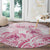 Personalised Polynesia Breast Cancer Awareness Round Carpet No One Fights Alone Turtle Ribbon - White Version