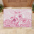 Personalised Polynesia Breast Cancer Awareness Rubber Doormat No One Fights Alone Turtle Ribbon - White Version