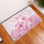 Personalised Polynesia Breast Cancer Awareness Rubber Doormat No One Fights Alone Turtle Ribbon - White Version