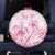 Personalised Polynesia Breast Cancer Awareness Spare Tire Cover No One Fights Alone Turtle Ribbon - White Version