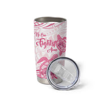 Personalised Polynesia Breast Cancer Awareness Tumbler Cup No One Fights Alone Turtle Ribbon - White Version LT14 - Polynesian Pride
