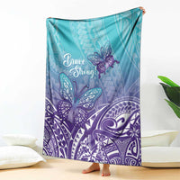 Polynesia Suicide Prevention Month Blanket Butterfly Purple And Teal Ribbon Tomorrow Needs You LT14 - Polynesian Pride