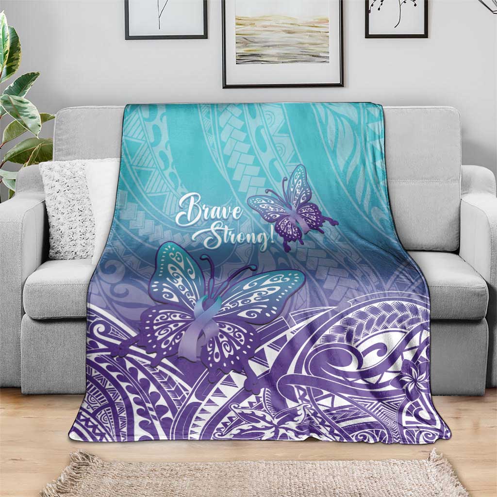 Polynesia Suicide Prevention Month Blanket Butterfly Purple And Teal Ribbon Tomorrow Needs You LT14 - Polynesian Pride
