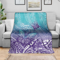 Polynesia Suicide Prevention Month Blanket Butterfly Purple And Teal Ribbon Tomorrow Needs You LT14 - Polynesian Pride