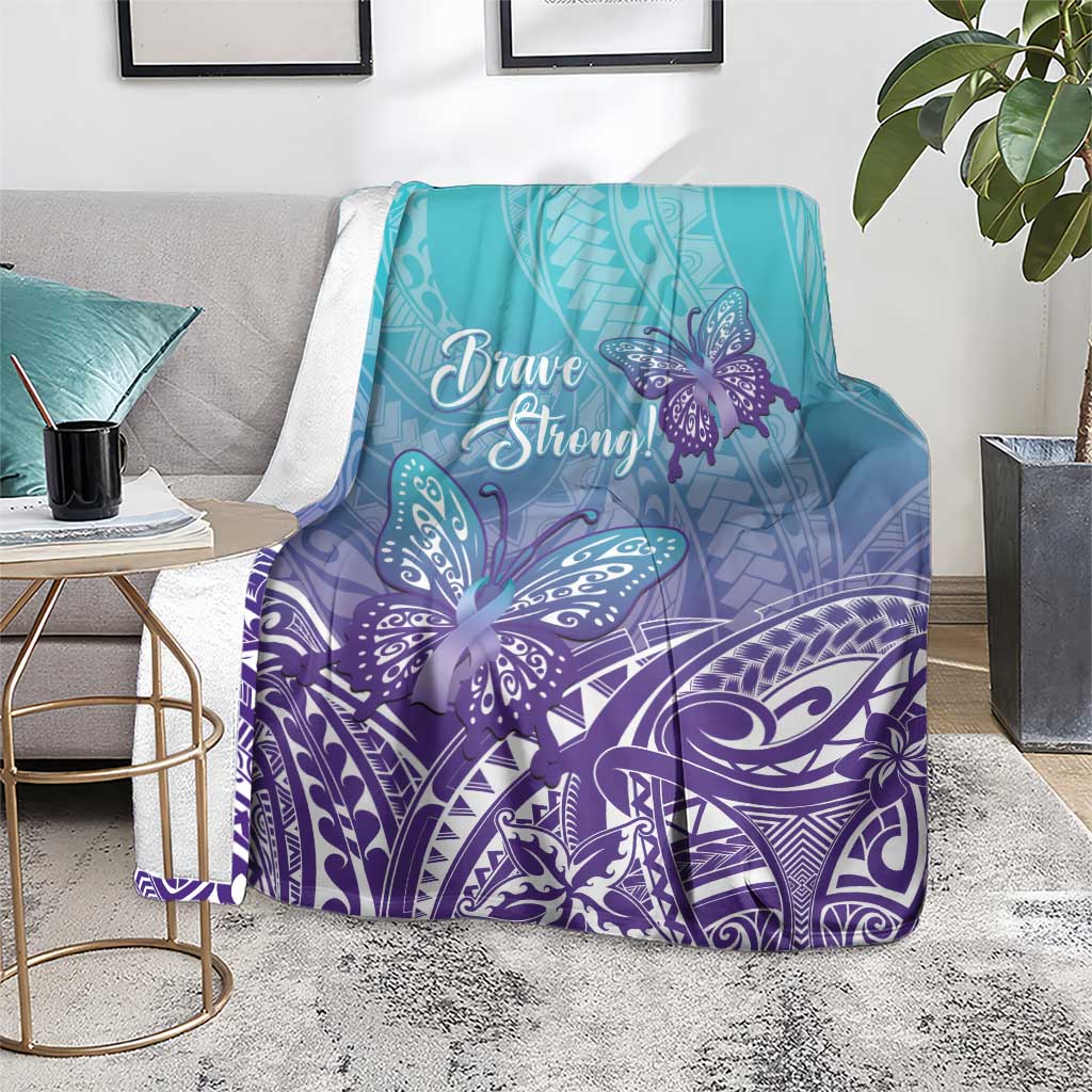 Polynesia Suicide Prevention Month Blanket Butterfly Purple And Teal Ribbon Tomorrow Needs You LT14 - Polynesian Pride