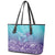 Polynesia Suicide Prevention Month Leather Tote Bag Butterfly Purple And Teal Ribbon Tomorrow Needs You