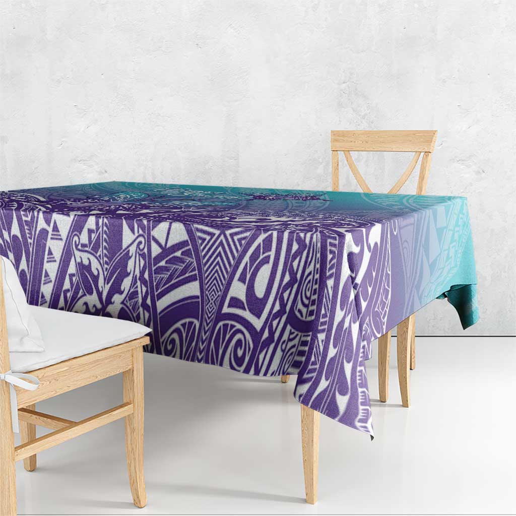 Polynesia Suicide Prevention Month Tablecloth Butterfly Purple And Teal Ribbon Tomorrow Needs You LT14 - Polynesian Pride