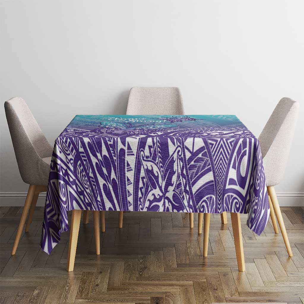Polynesia Suicide Prevention Month Tablecloth Butterfly Purple And Teal Ribbon Tomorrow Needs You LT14 - Polynesian Pride
