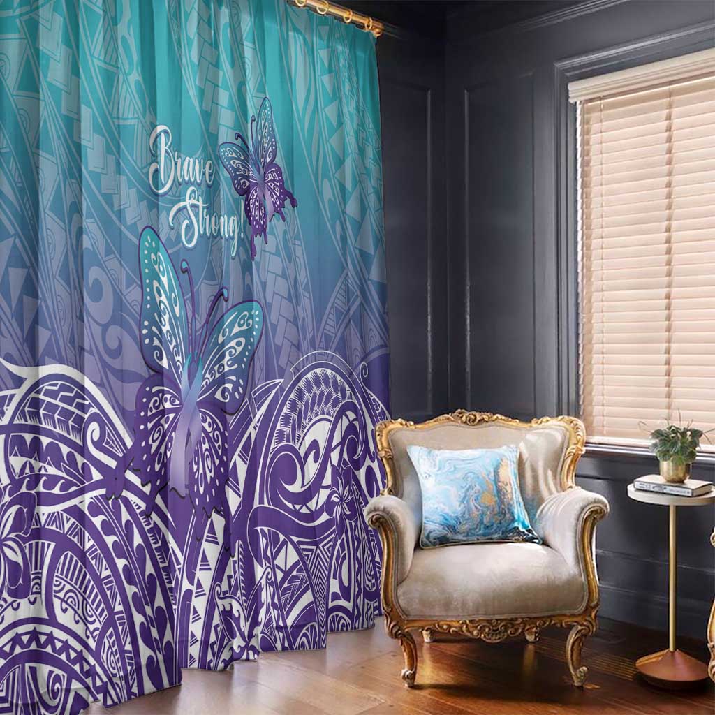 Polynesia Suicide Prevention Month Window Curtain Butterfly Purple And Teal Ribbon Tomorrow Needs You LT14 - Polynesian Pride