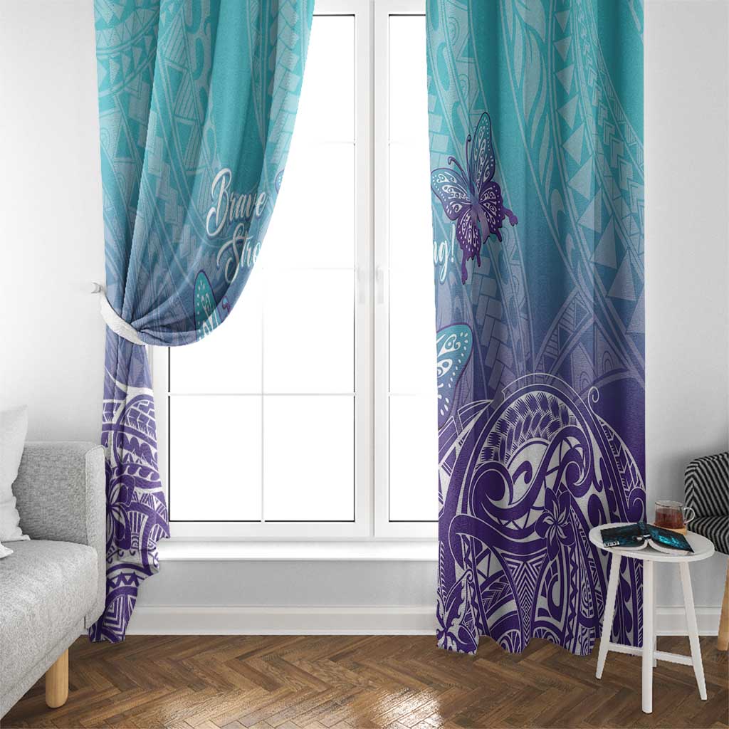Polynesia Suicide Prevention Month Window Curtain Butterfly Purple And Teal Ribbon Tomorrow Needs You LT14 - Polynesian Pride