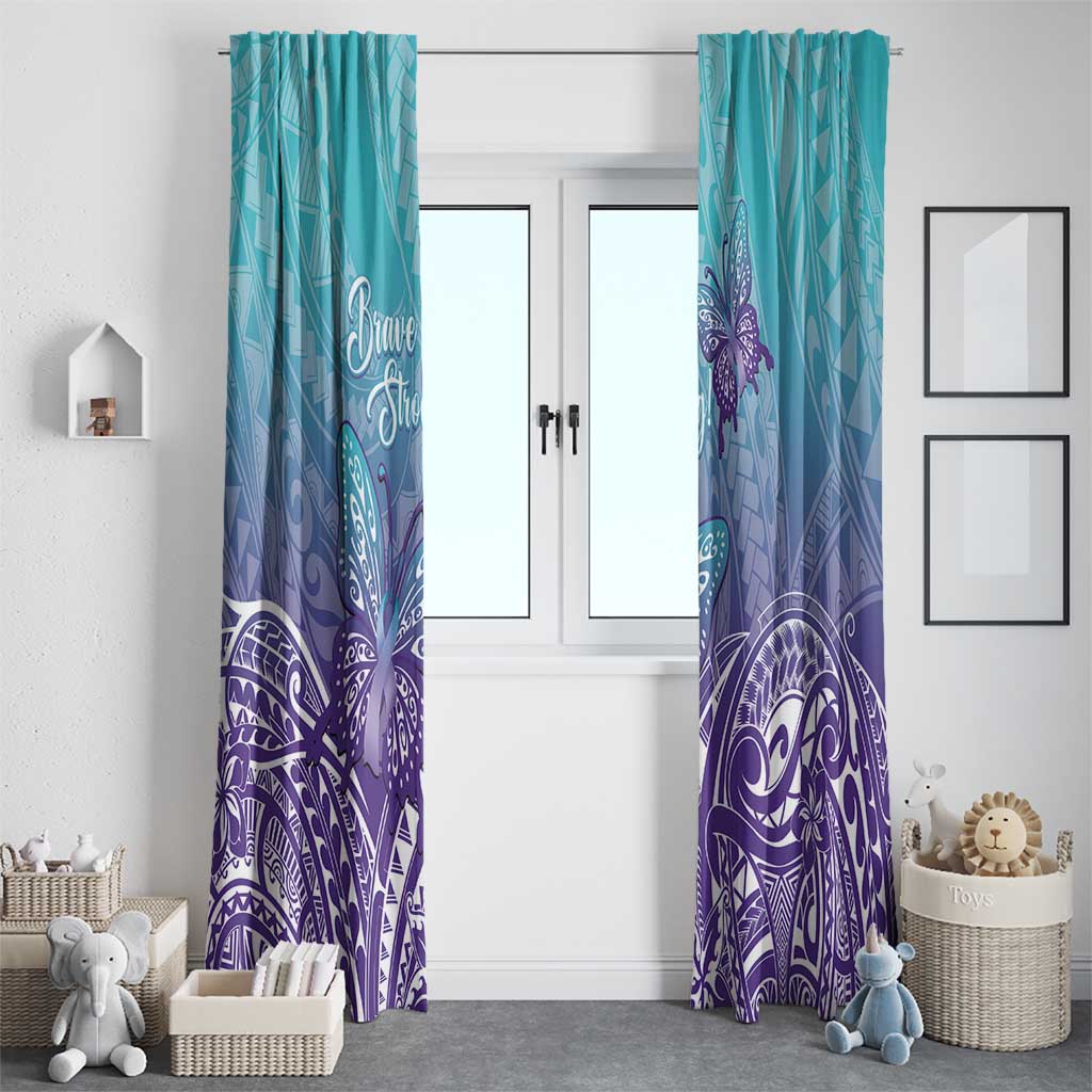 Polynesia Suicide Prevention Month Window Curtain Butterfly Purple And Teal Ribbon Tomorrow Needs You LT14 - Polynesian Pride