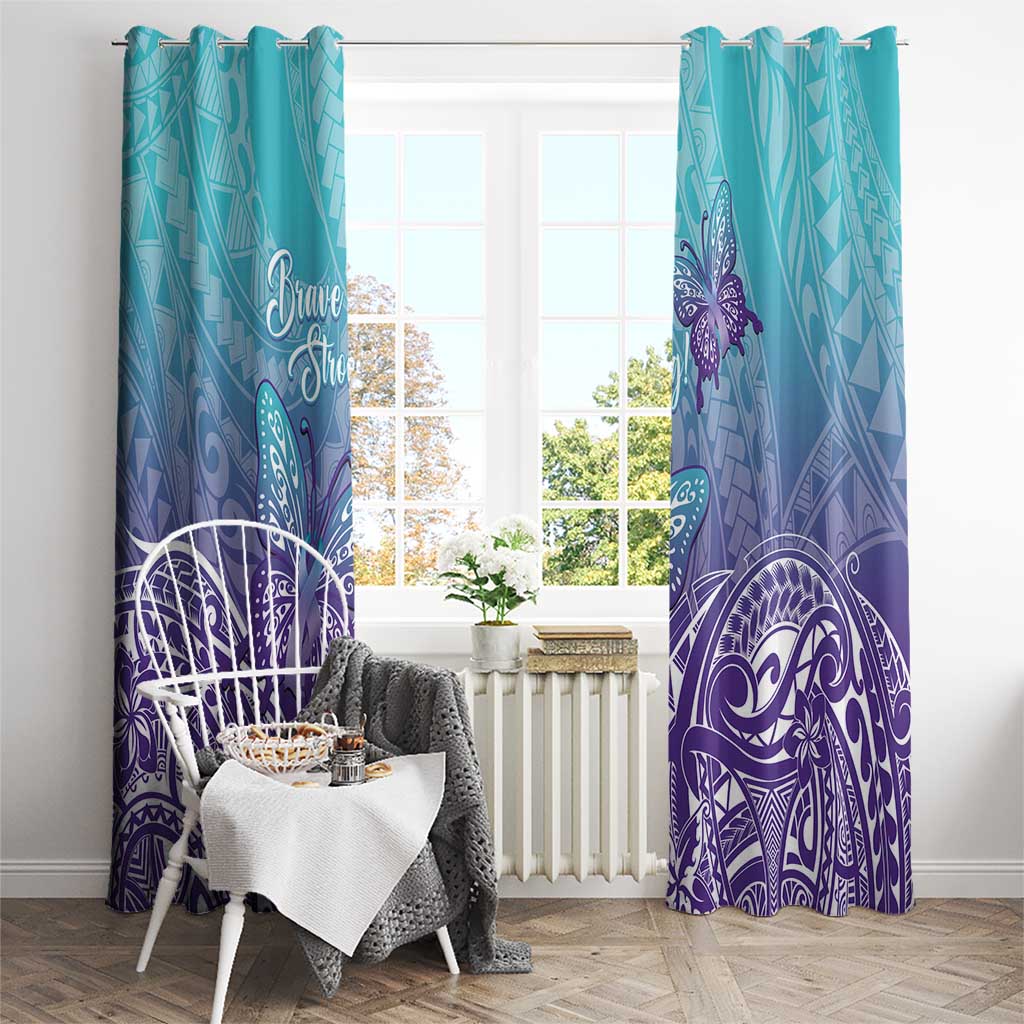 Polynesia Suicide Prevention Month Window Curtain Butterfly Purple And Teal Ribbon Tomorrow Needs You LT14 - Polynesian Pride
