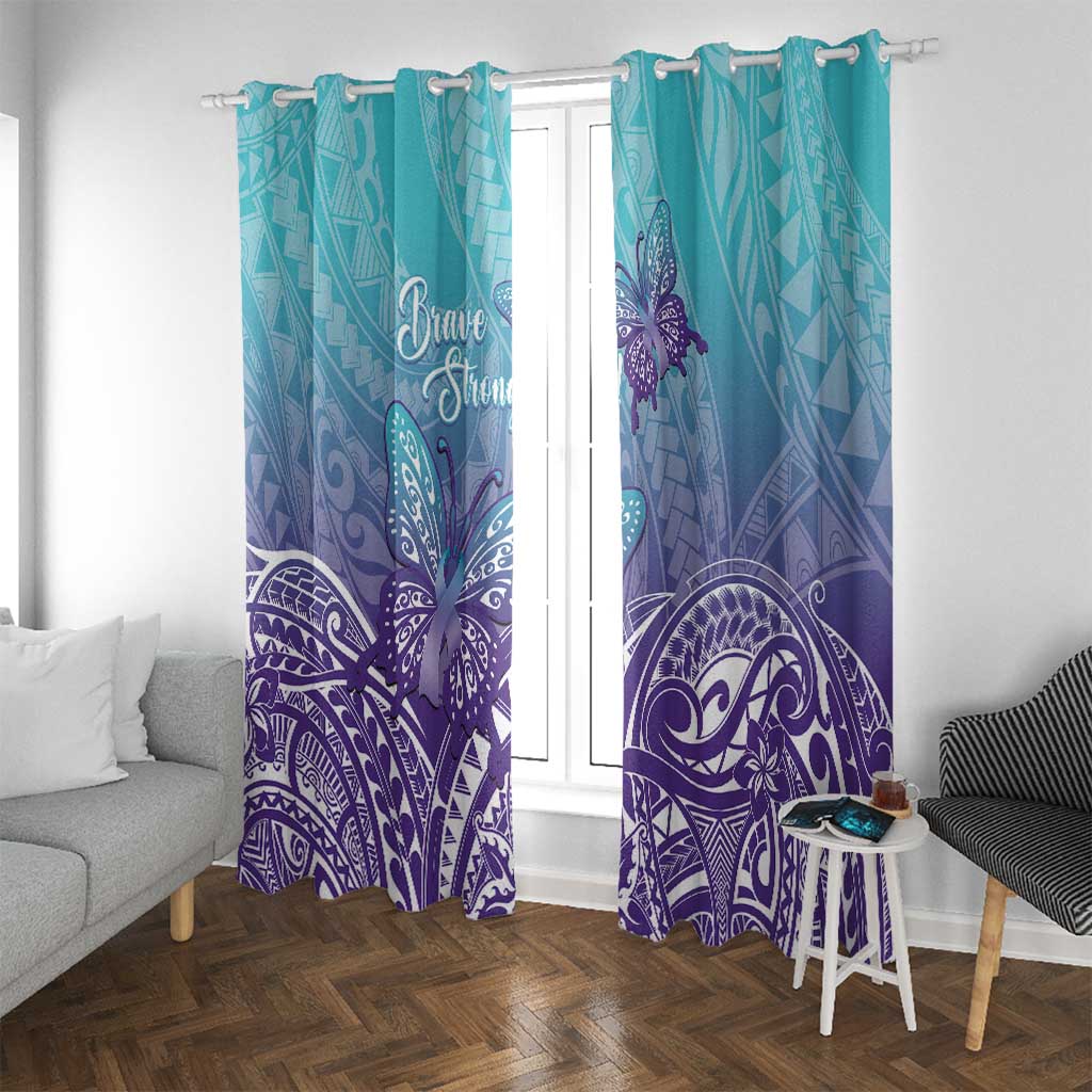 Polynesia Suicide Prevention Month Window Curtain Butterfly Purple And Teal Ribbon Tomorrow Needs You LT14 With Grommets Teal - Polynesian Pride