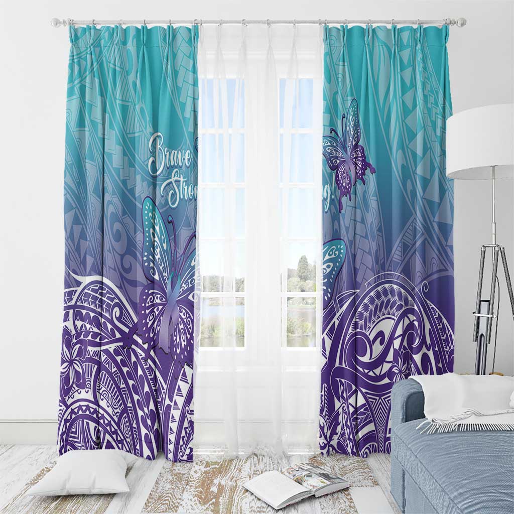 Polynesia Suicide Prevention Month Window Curtain Butterfly Purple And Teal Ribbon Tomorrow Needs You LT14 - Polynesian Pride