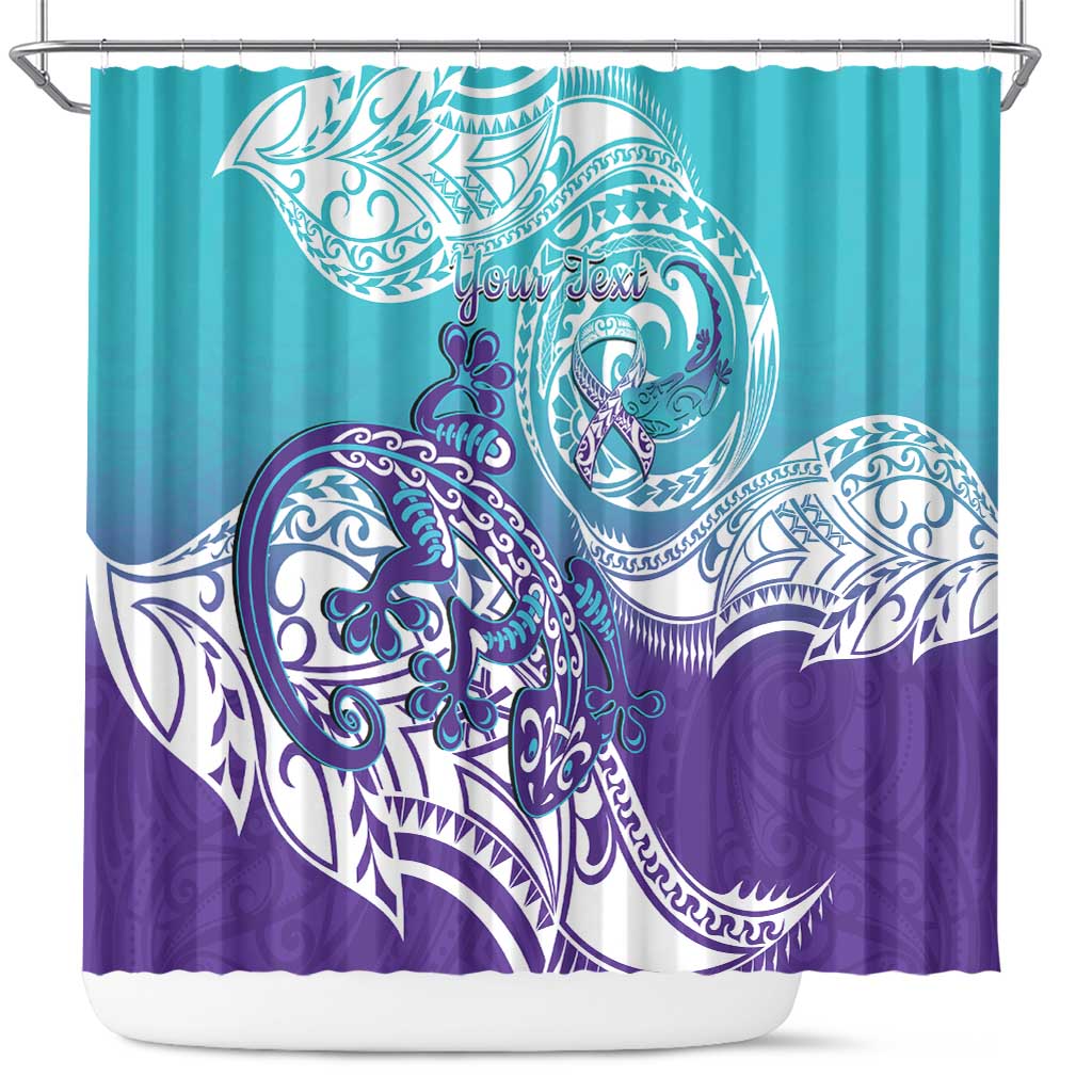 Personalised New Zealand Suicide Prevention Month Shower Curtain You Matter NZ Fern With Maori Koru Lizard