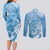 Personalised New Zealand Autism Awareness Couples Matching Long Sleeve Bodycon Dress and Long Sleeve Button Shirt NZ Fern With Maori Koru Lizard