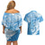 Personalised New Zealand Autism Awareness Couples Matching Off Shoulder Short Dress and Hawaiian Shirt NZ Fern With Maori Koru Lizard