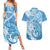 Personalised New Zealand Autism Awareness Couples Matching Summer Maxi Dress and Hawaiian Shirt NZ Fern With Maori Koru Lizard