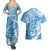 Personalised New Zealand Autism Awareness Couples Matching Summer Maxi Dress and Hawaiian Shirt NZ Fern With Maori Koru Lizard