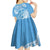 Personalised New Zealand Autism Awareness Kid Short Sleeve Dress NZ Fern With Maori Koru Lizard