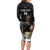 Custom New Zealand Silver Fern Rugby Long Sleeve Bodycon Dress 2024 Aotearoa Maori Mascot Go All Black