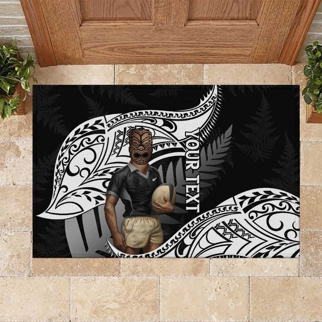 Custom New Zealand Silver Fern Rugby Rubber Doormat 2024 Aotearoa Maori Mascot Go All Black