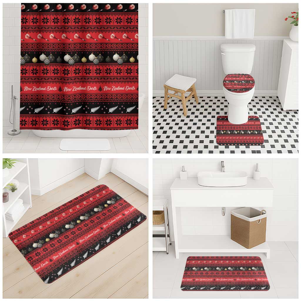 New Zealand Darts Christmas Bathroom Set Merry Xmas Aotearoa Maori Red LT14 - Polynesian Pride