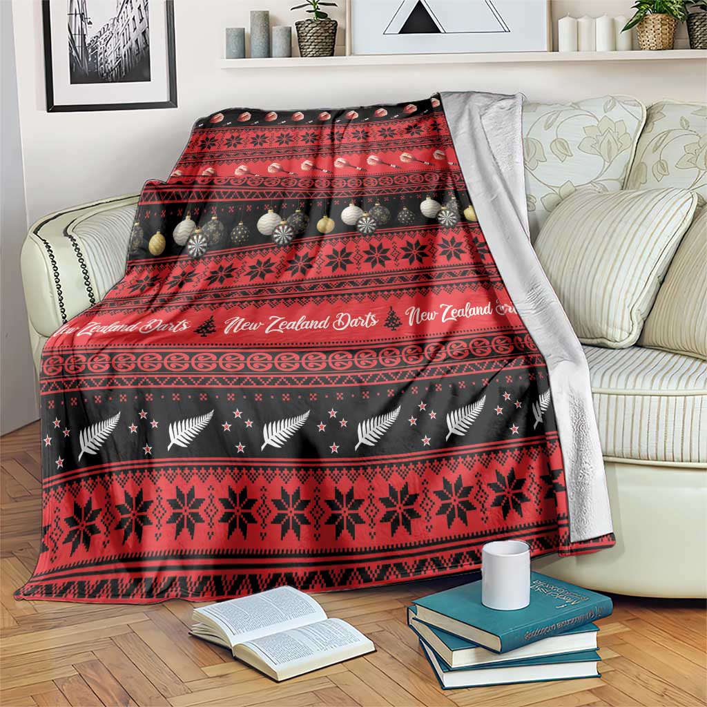 New Zealand Darts Christmas Blanket Merry Xmas Aotearoa Maori Red LT14 Red - Polynesian Pride