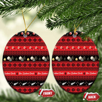 New Zealand Darts Christmas Ceramic Ornament Merry Xmas Aotearoa Maori Red LT14 Oval Red - Polynesian Pride