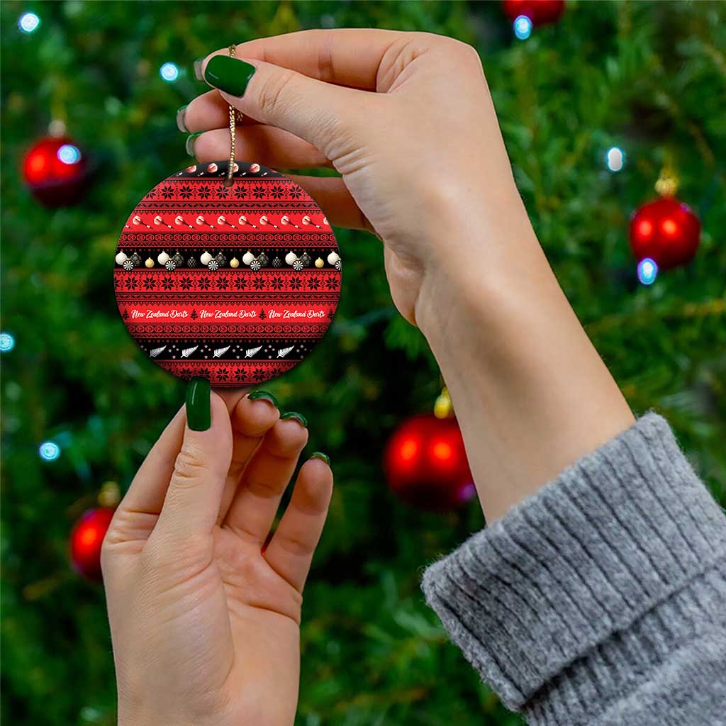 New Zealand Darts Christmas Ceramic Ornament Merry Xmas Aotearoa Maori Red LT14 - Polynesian Pride