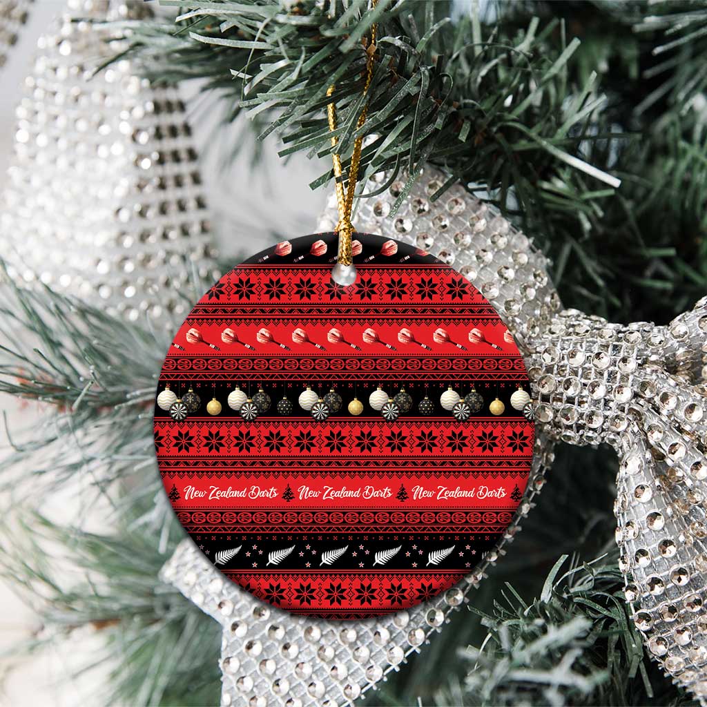 New Zealand Darts Christmas Ceramic Ornament Merry Xmas Aotearoa Maori Red LT14 - Polynesian Pride