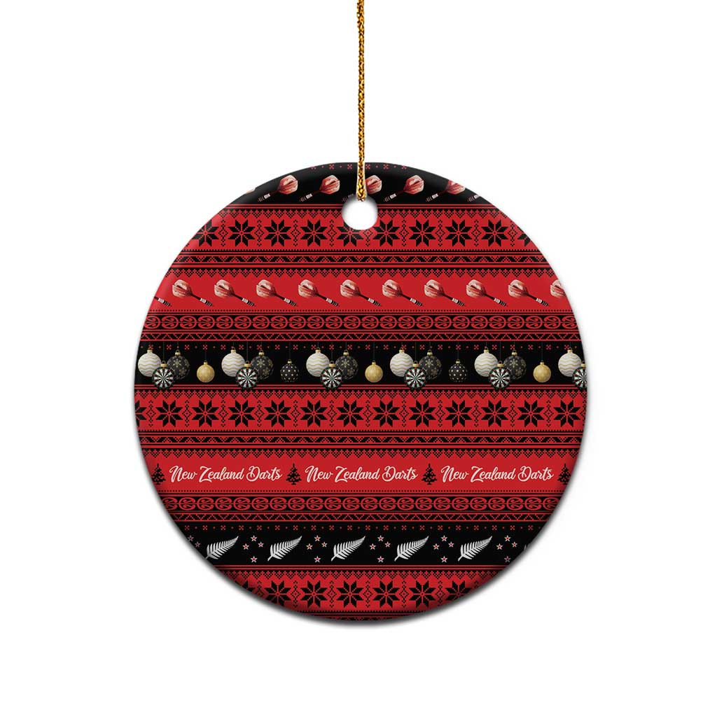 New Zealand Darts Christmas Ceramic Ornament Merry Xmas Aotearoa Maori Red LT14 - Polynesian Pride